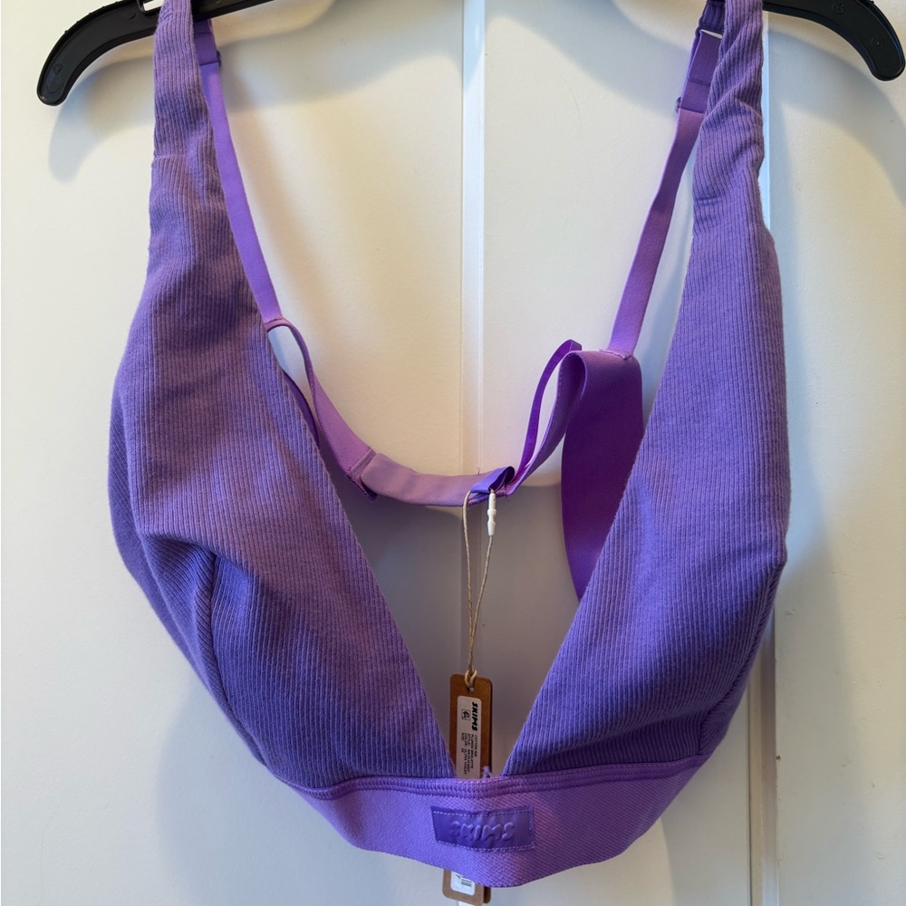 SKIMS COTTON RIB PLUNGE BRALETTE‎